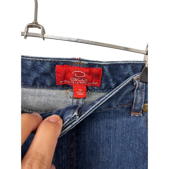 Oscar de la Renta Boot cut Medium Wash Blue Jeans Red Label Women’s Size 12 - Picture 4 of 7